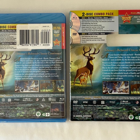 Disney Bambi II Blu-Ray / DVD Special Edition With Slipcover 2011 NOS Sealed - Picture 6 of 7